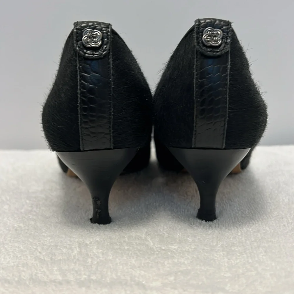 Elliot Lucca Leather Calf Hair Heeled Black shoe size 7 - Picture 9 of 11